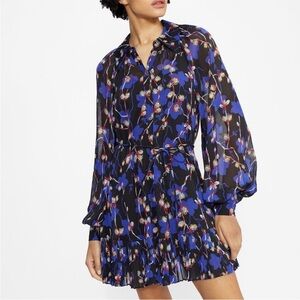 Ted Baker Jeniiee Mini Shirt Swing Dress Floral Tie Waist